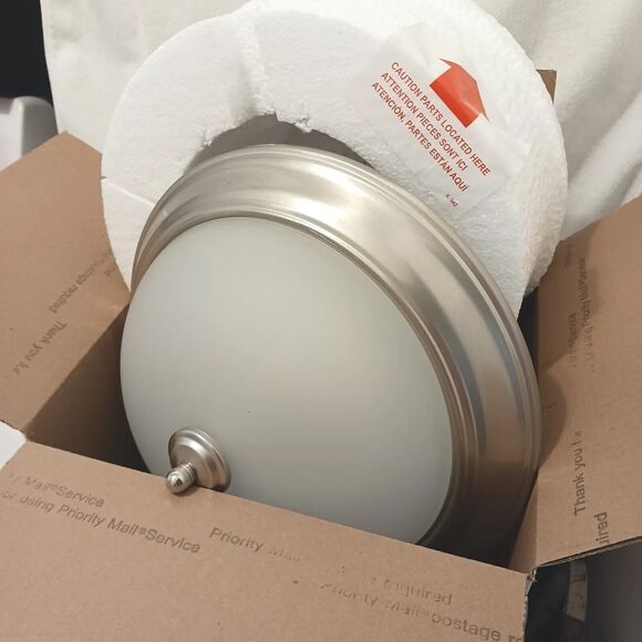 Thomas Lighting 13" CEILING HALLWAY Light Flush Mount SILVER BRUSHED NICKLE - Picture 3 of 10